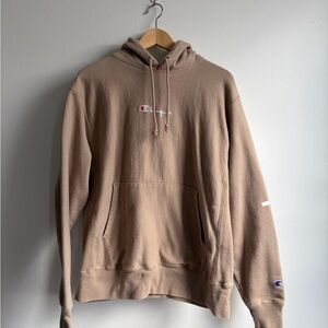 champion tan reverse weave hoodie